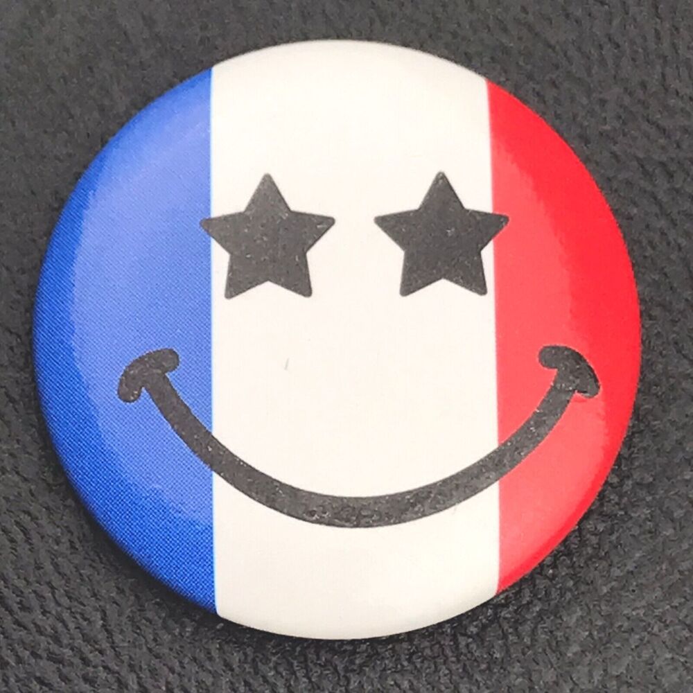 Patriotic Happy Pin Button Pinback USA